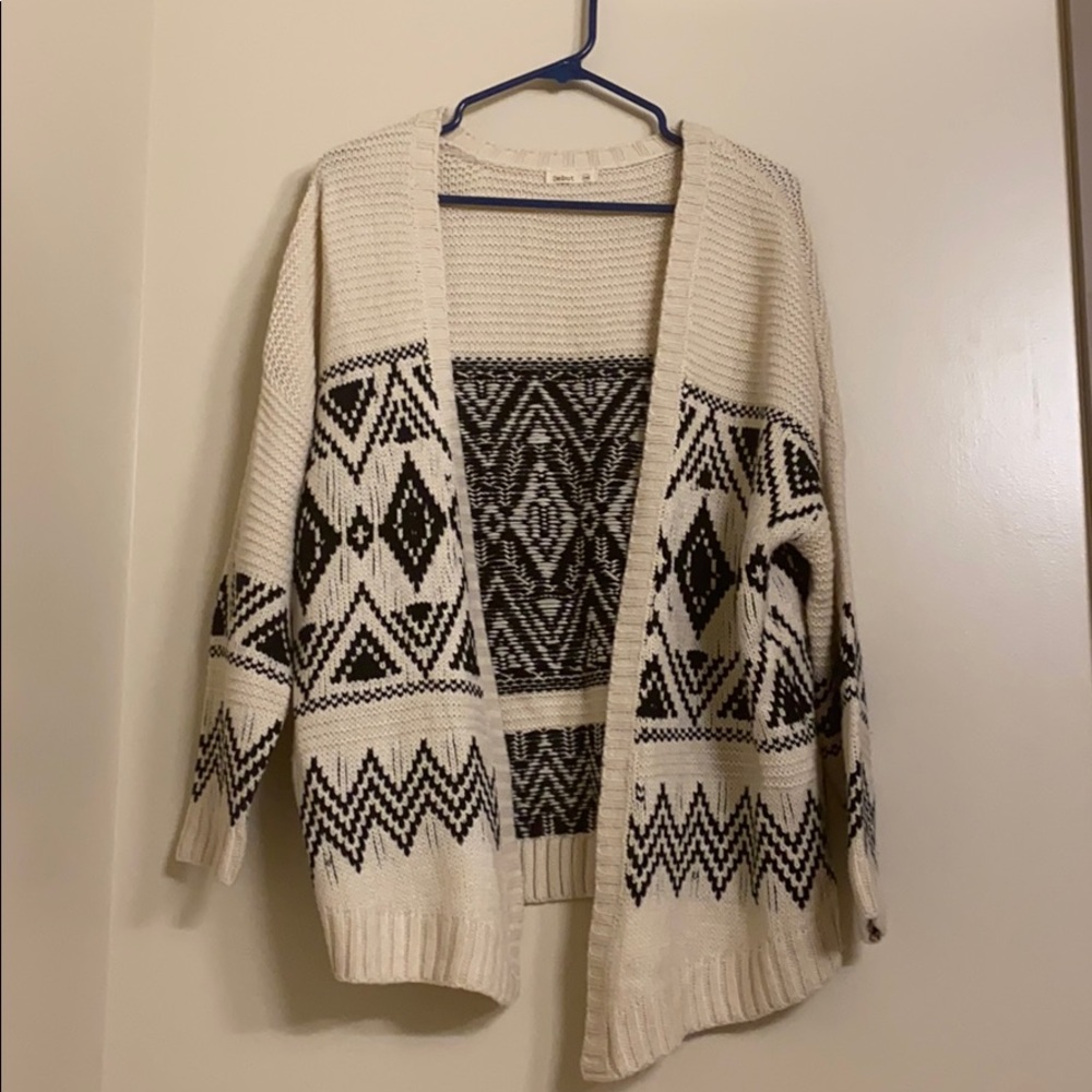 Black and white patterned sweater